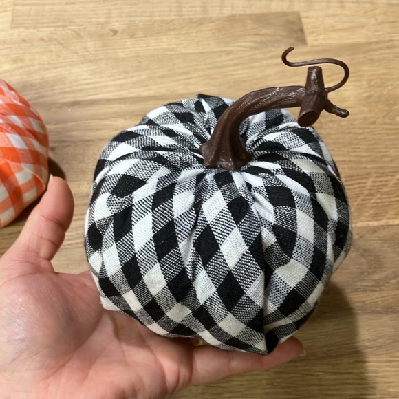 2 set fall a orange and black&white pumpkins buffalo chic style - Picture 8 of 9